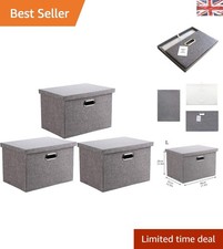Grey Storage Boxes with Lids -
