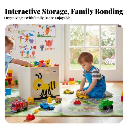 Foldable cartoon toy chest - foldable,