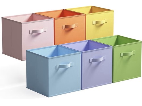 Fabric storage cubes pack 6 - cubes,
