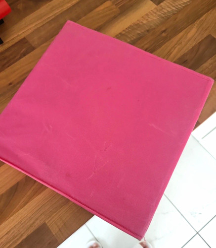 Dunelm pink lidded square - pink,