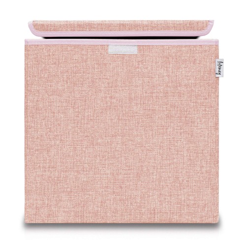 Storage box with - lid, pink